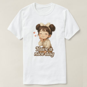 Camiseta Menina Sorridente com Mensagem Positiva