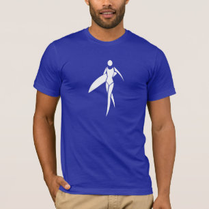 Camiseta Menina surfando azul
