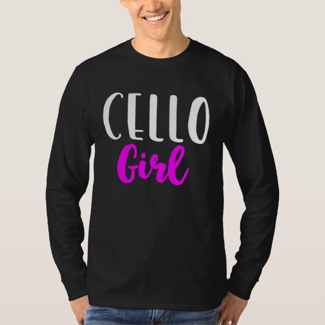 Camiseta Menina Tocadora de Violoncelo Mulheres  Violonceli (Frente)