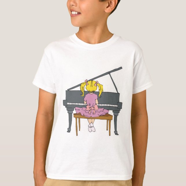 Camiseta menina tocando piano (Frente)