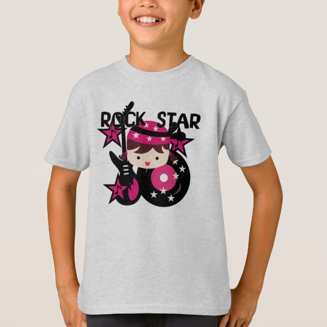 Camiseta Menina triguenha da estrela do rock (Frente)