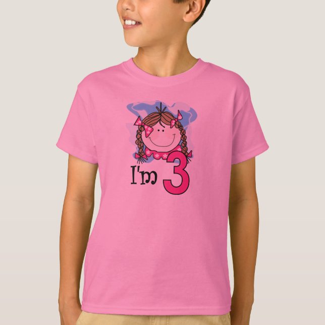 Camiseta Menina triguenha eu sou três (Frente)