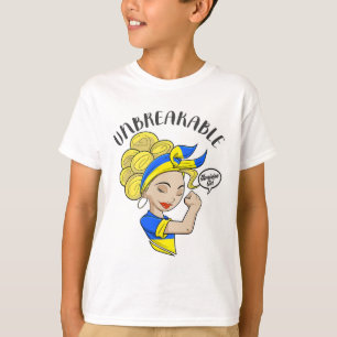 Camiseta Menina Ucraniana Inquebrantável I Patrimônio Ucran