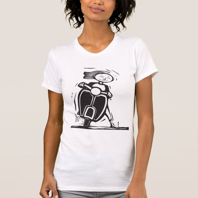 Camiseta Menina um t-shirt das mulheres de montada do (Frente)