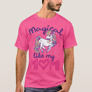 Camiseta Menina Unicórnio Mágica Como Minha Mãe Bebê Filha