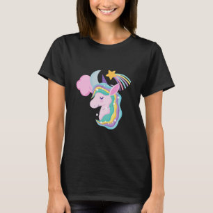 Camiseta Menina Unicórnio Mágico Noite Estrelada F