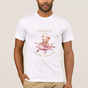 Camiseta Menina Urso de Pelúcia Aquarela 1º Aniversário