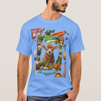 Camiseta menina vegetariana animal vaca
