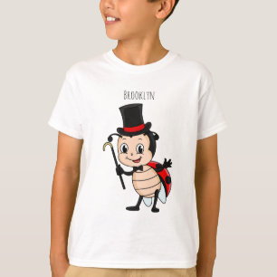 Camiseta Meninada bonita com chapéu de cima e desenho de gr