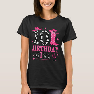 Camiseta Meninas 10º Aniversário Crianças Cowgirl Aniversár