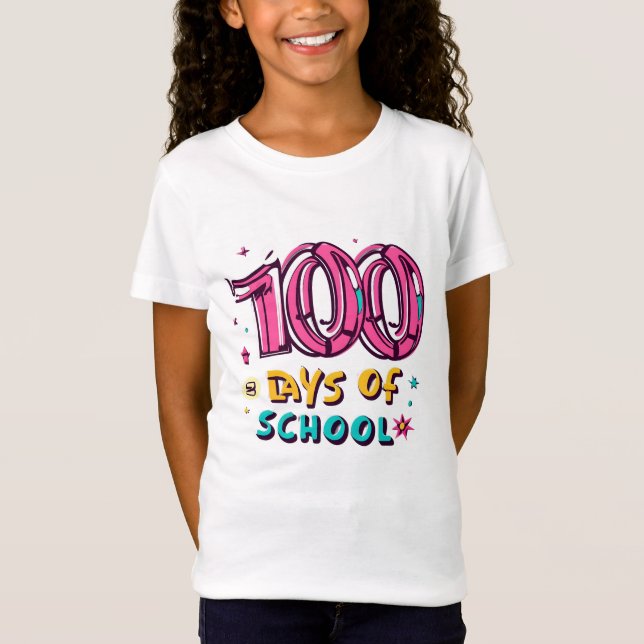 Camiseta Meninas 100 Dias De Escola (Frente)