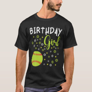 Camiseta Meninas 10O Jogador De Softball De Aniversário Eng
