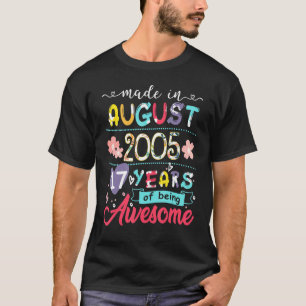 Camiseta Meninas 17.º Aniversário Floral Para Nascer De Rap