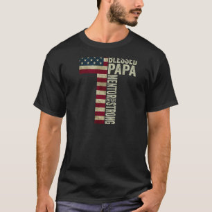 Camiseta Meninas Abençoaram Papa Bandeira Americana Em 4 De