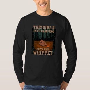 Camiseta Meninas Acampando Com Seu Cachorro Whippet Snap Do