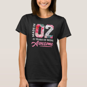 Camiseta Meninas adolescentes aniversário de 21 anos em 200