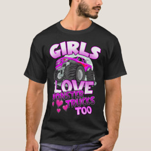 Camiseta Meninas Adoram Caminhões Monstros Muito Bonitos Me