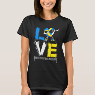 Camiseta Meninas Adoram Voleibol Dabbing Hearny Esporte Eng