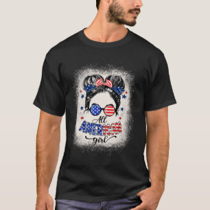 Camiseta Meninas Americanas Em 4 De Julho Camiseiros Mensag