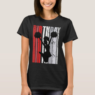 Camiseta Meninas Aniversário Vermelho Cheerhead Cheerleader