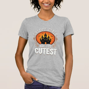 Camiseta Meninas Assustadoras São O Design De Halloween Gót