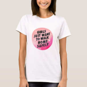 Camiseta Meninas: Ativismo dos Direitos da Mulher Citação
