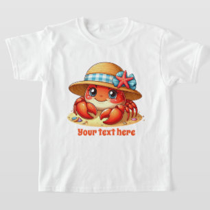 Camiseta Meninas bonitas caranguejo de praia adicionam text