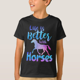 Camiseta Meninas Bonitas De Horseback Andam A Vida Da Camis