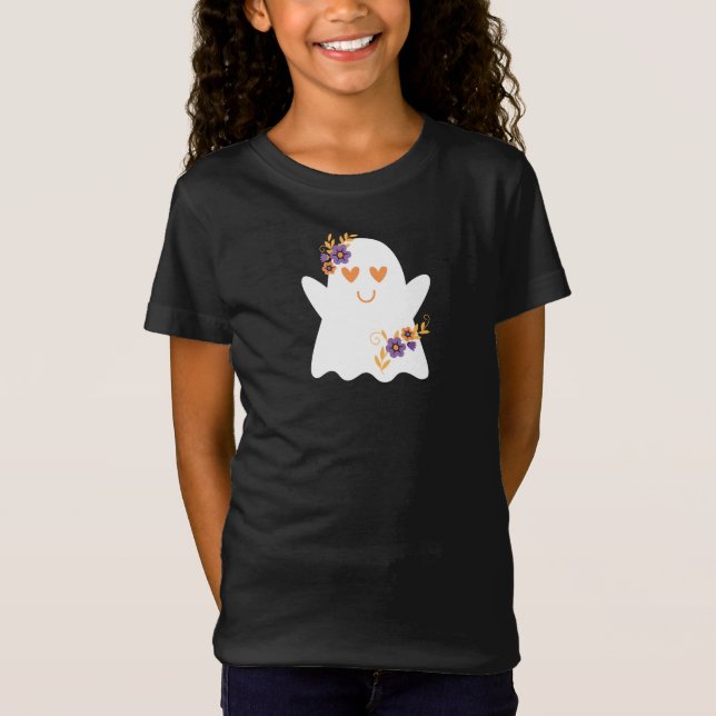 Camiseta Meninas bonitas no Halloween Ghost (Frente)