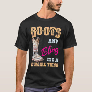 Camiseta Meninas Botas Bling é uma Garota Cozinha Bonita