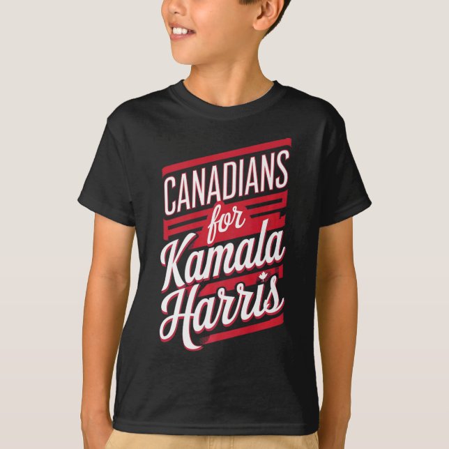 Camiseta Meninas Canadianas Bonitas Para Kamala Harris Cat  (Frente)