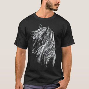 Camiseta Meninas cavalos amam andar caixa de cavalo grande 