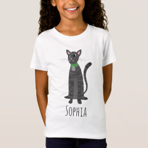 Camiseta Meninas Cinzas Bonitas por Kitty Cat & Name Kids