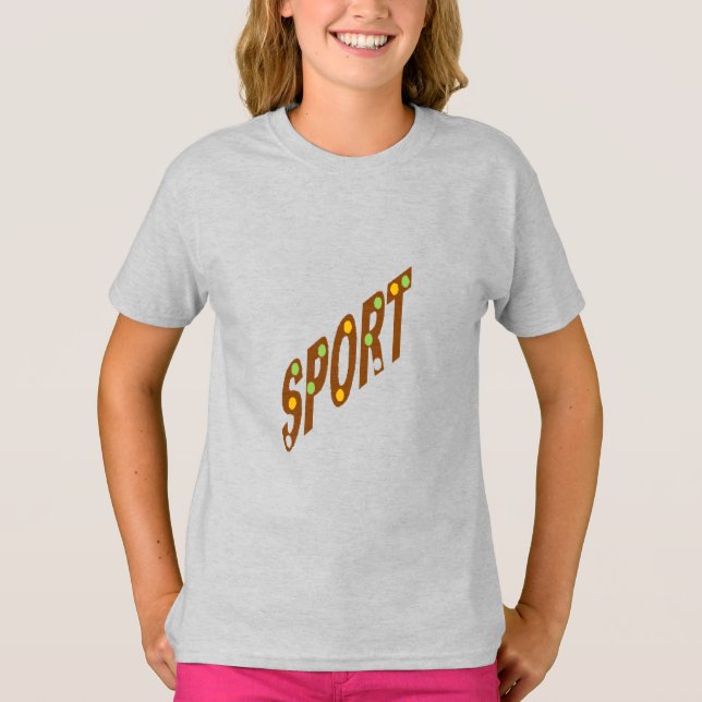 Camiseta Meninas Cinzas de T-Shirt ESPORTE BONBONS DE ESCOL (Frente)