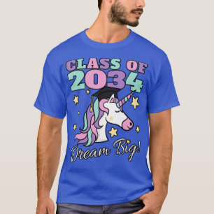 Camiseta Meninas Classe de 2034 Crescem Comigo, Unicórnio M