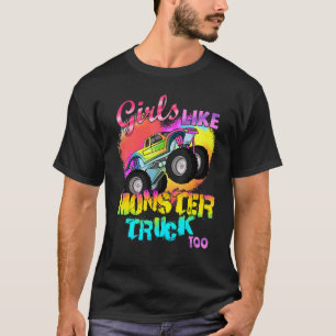 Camiseta Meninas Como Caminhões Monstros E Monstros.
