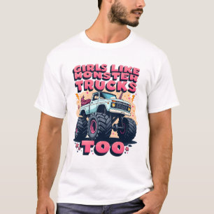 Camiseta Meninas Como Caminhões Monstros Também Unicórnio V