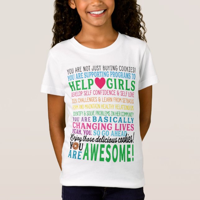 Camiseta Meninas Cookie Seller T-shirt para escoteiros (Frente)