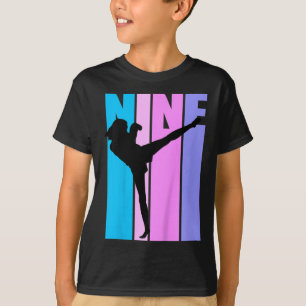 Camiseta Meninas Crianças 9º Kickboxing Aniversário Kickbox