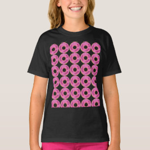 Camiseta Meninas Crianças Engraçadas Rosquinhas Rosa T-shir