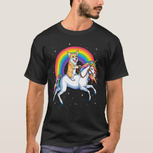 Camiseta Meninas Crianças Presentes Arco-íris Espaço Corgi