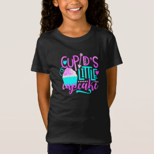 Camiseta Meninas Cupido pequeno Cupcake do Dia dos Namorado