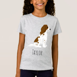 Camiseta Meninas Cute Springer Spaniel Dog & Name Kids