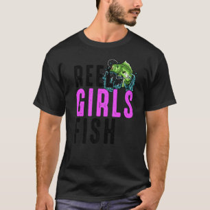 Camiseta Meninas da Bobina Pescam Bass Fishing Fisherwoman