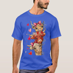 Camiseta Meninas da Pilha de Vaca das Terras Altas Amantes 