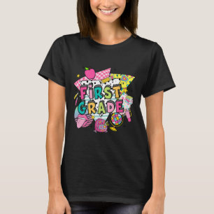 Camiseta Meninas da Primeira Série de Volta às Aulas Pastel