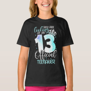 Camiseta Meninas de 13 Anos de Idade Fofas Oficial Adolesce