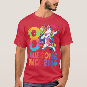Camiseta Meninas De 8 Anos Incríveis Desde 2014 Dabbing Uni