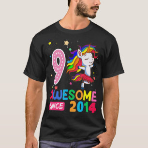 Camiseta Meninas de 9 anos adolescentes Unicórnio 9.º anive
