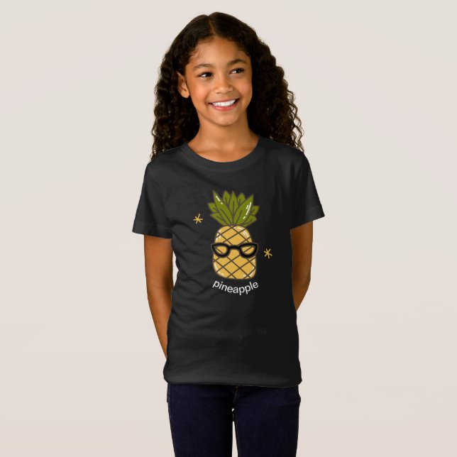 Camiseta Meninas de abacaxi tropicais de verão (Frente Completa)